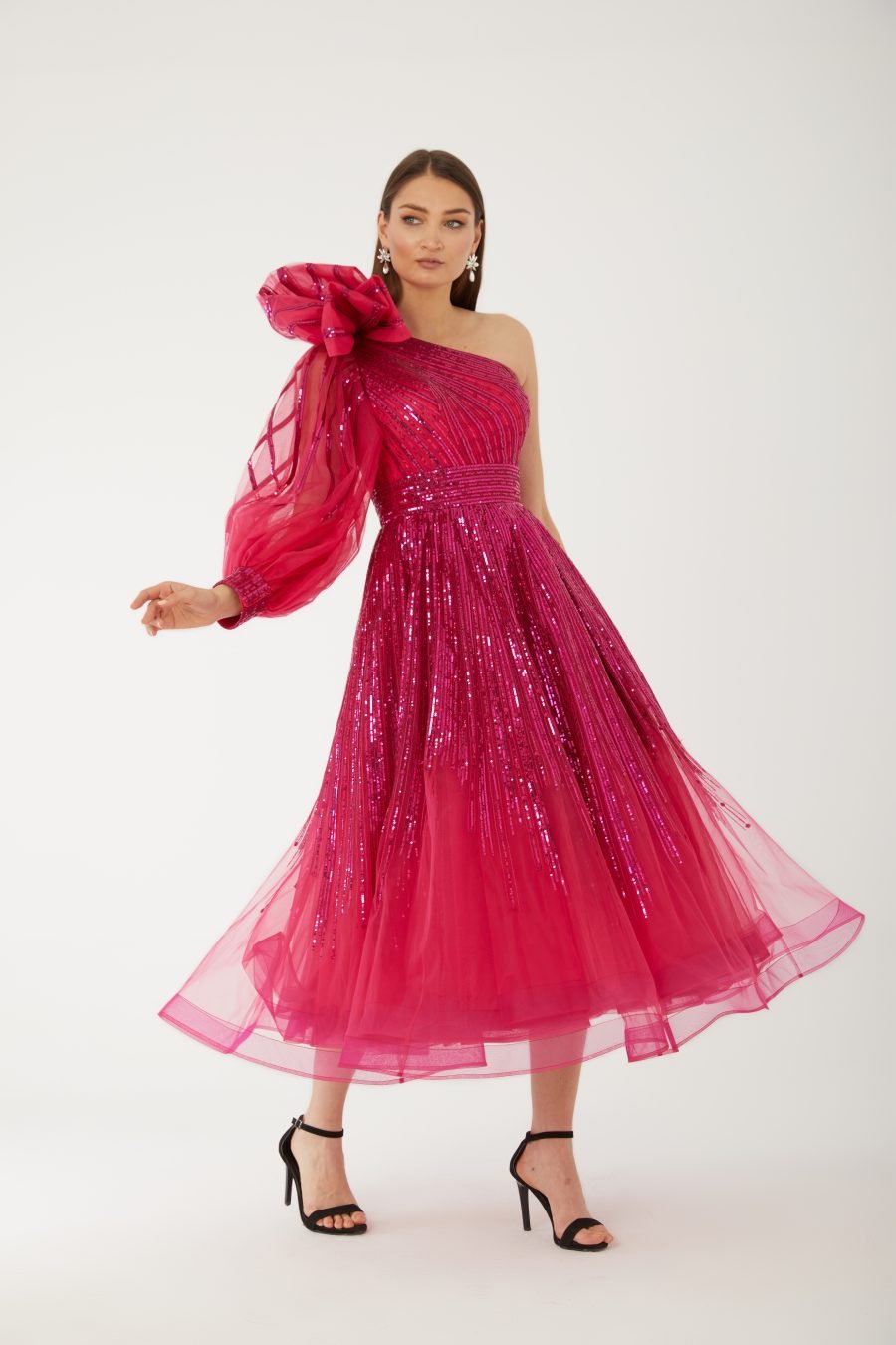Asymmetric Midi-length, falling below the knee but above the ankle Evening dress - Image 2