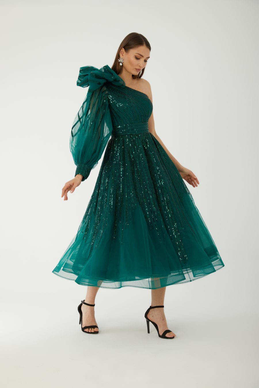 Asymmetric Midi-length, falling below the knee but above the ankle Evening dress - Image 6