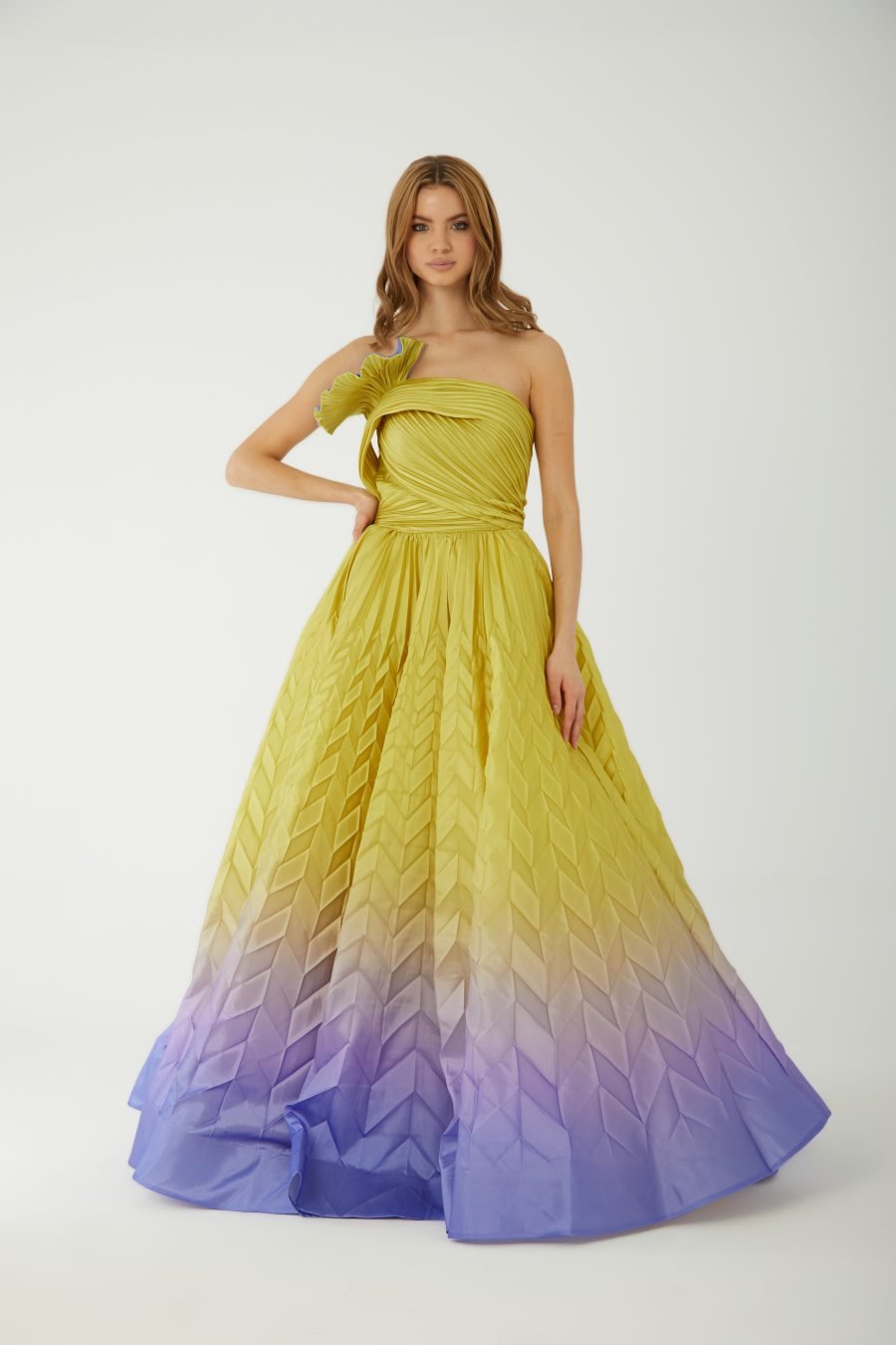 Straight Across Off-Shoulder Ball Gown  Evening Dress
