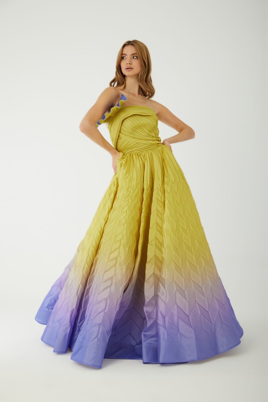 Straight Across Off-Shoulder Ball Gown  Evening Dress - Image 3