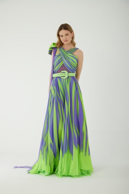 Halter Neck A-line Evening Dress