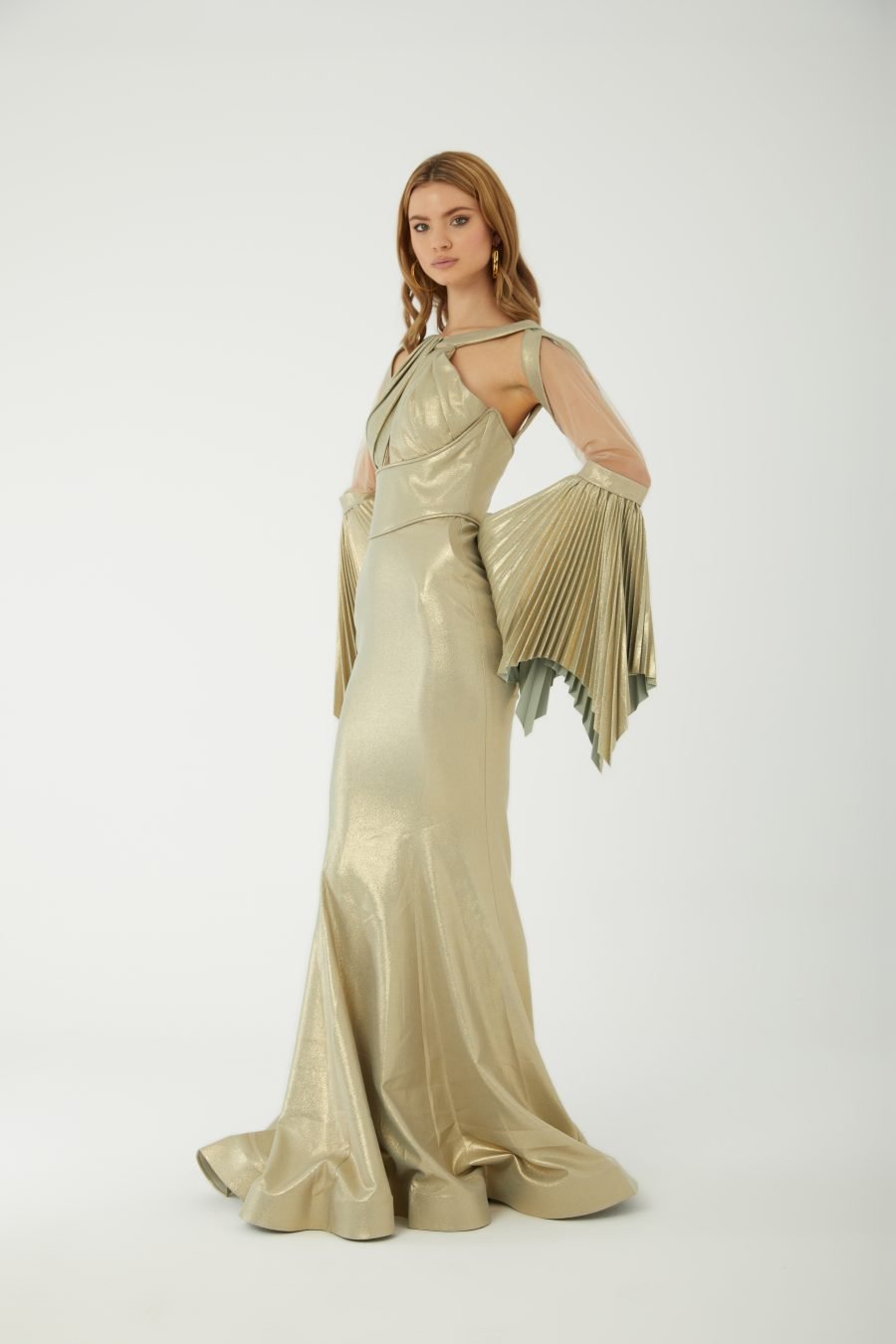 Halter Neckline Cross A-Line Evening Dress - Image 2