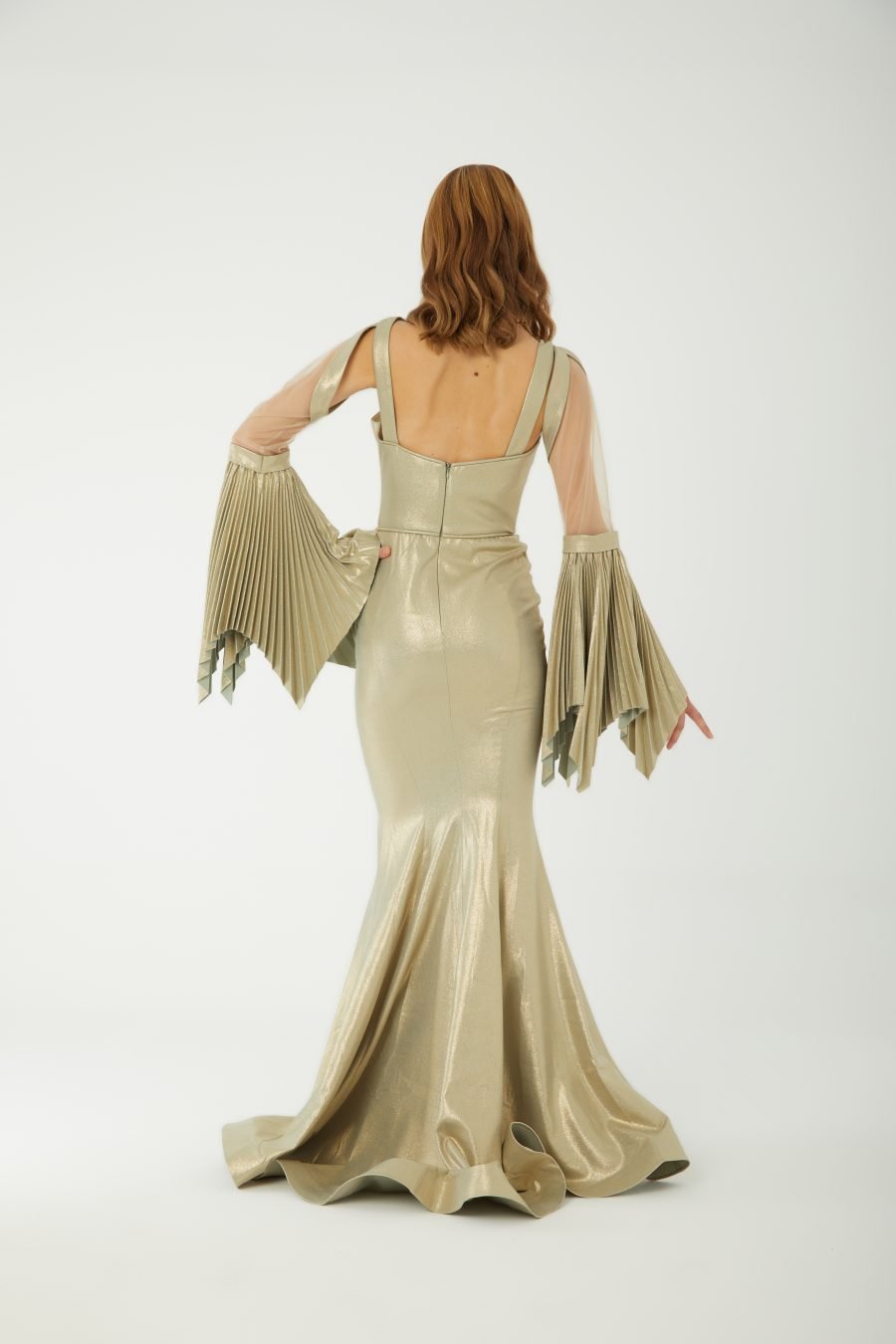 Halter Neckline Cross A-Line Evening Dress - Image 4