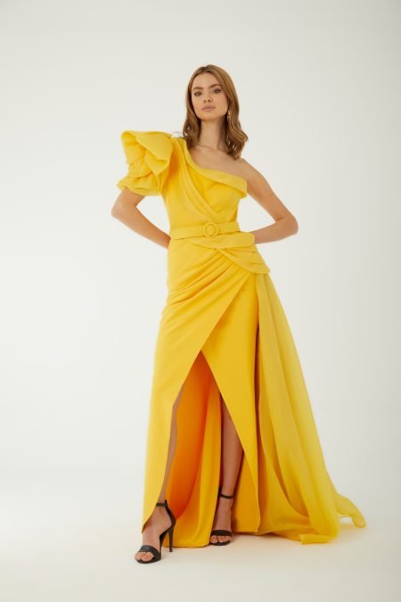 Asymmetric High Knee Evening dress