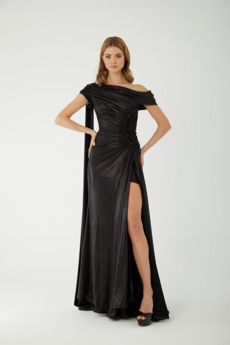 Asymmetric Off Shoulder High Knee Evening dress