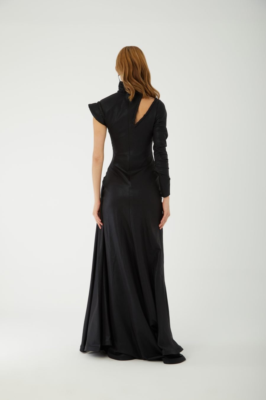 Turtle Neckline A-Line Evening Dress - Image 4
