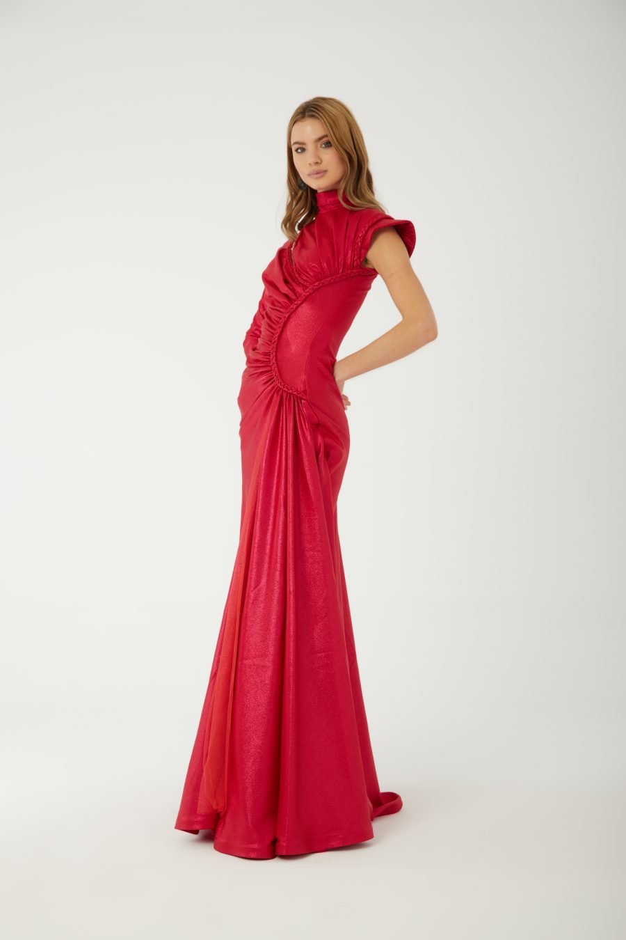 Turtle Neckline A-Line Evening Dress - Image 6