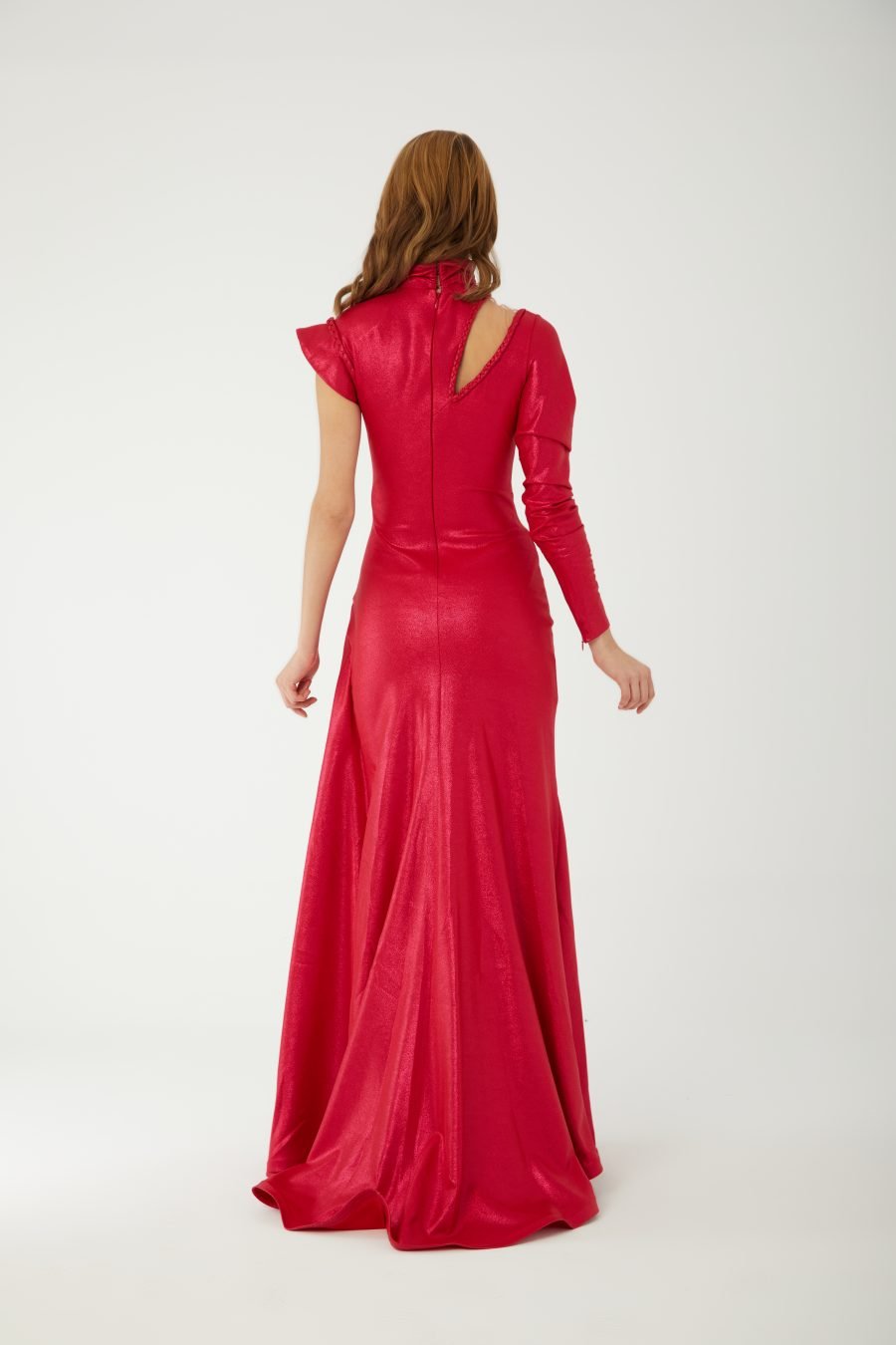 Turtle Neckline A-Line Evening Dress - Image 8