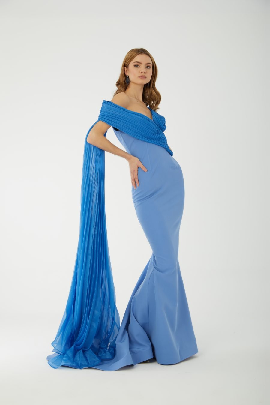 SweetHeart Off-Shoulder Neck Mermaid Evening Dress - Image 2