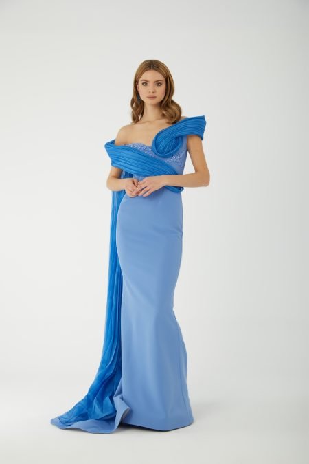 SweetHeart Off-Shoulder Neck Mermaid Evening Dress