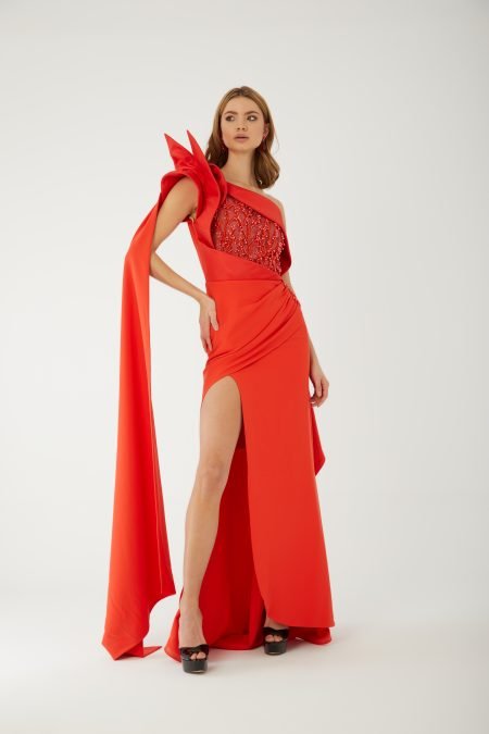 Asymmetric High Knee Evening dress