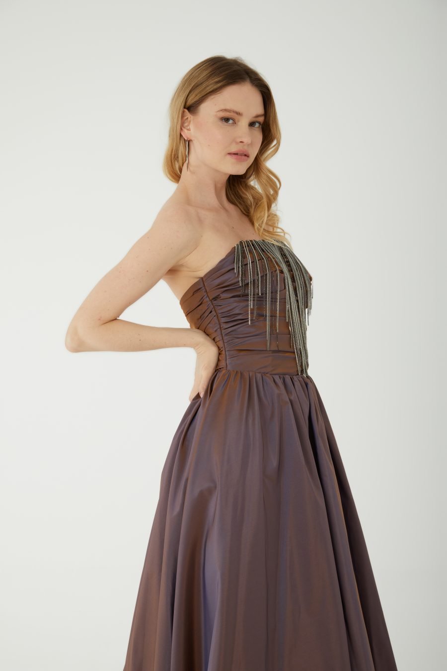 Off shoulder A-Line  evening dress - Image 19