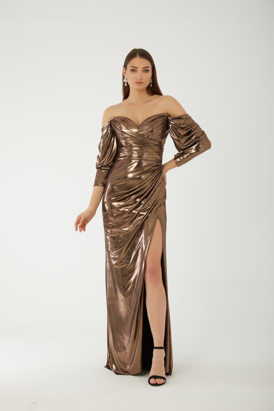 Semi sweetheart Off Shoulder High Knee Evening Dress