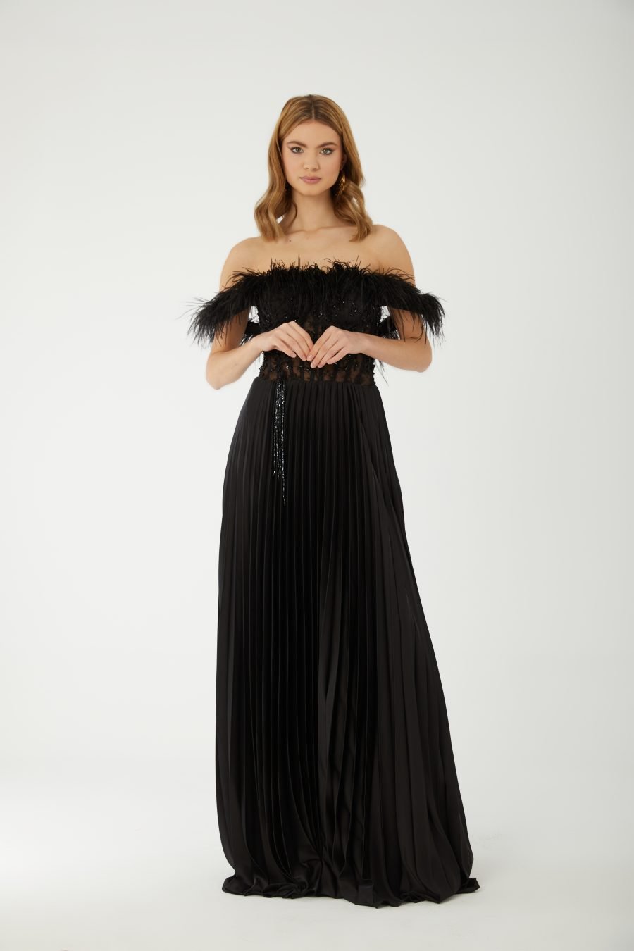 Straight Across Off shoulder  Evening Dress