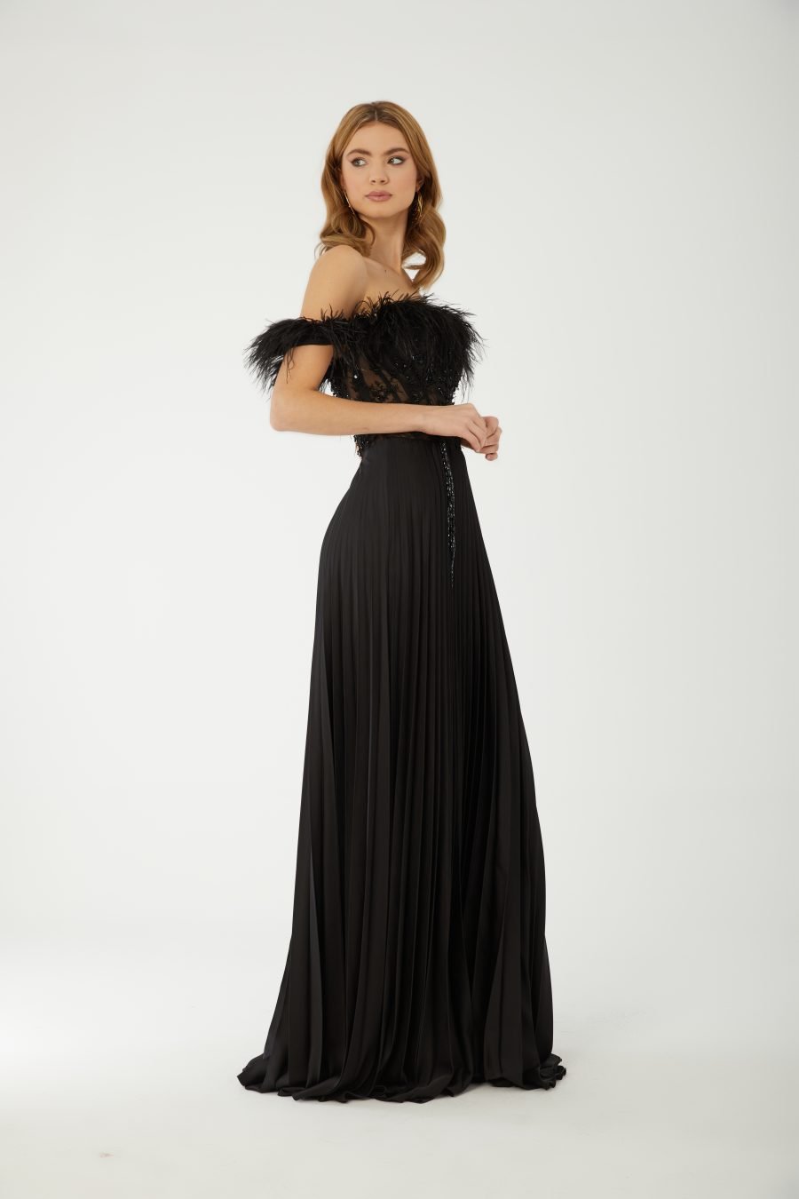 Straight Across Off shoulder  Evening Dress - Image 2