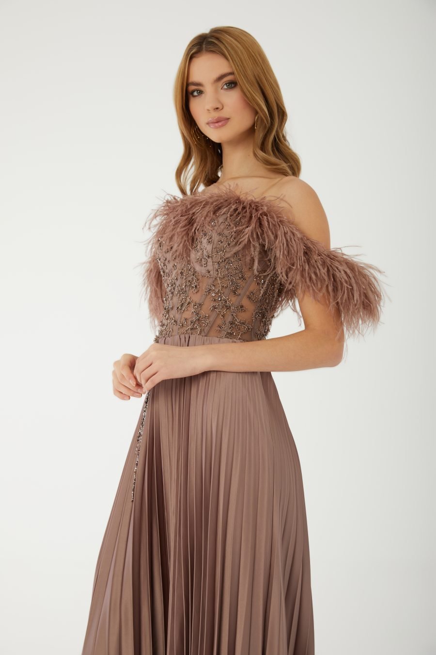 Straight Across Off shoulder  Evening Dress - Image 7
