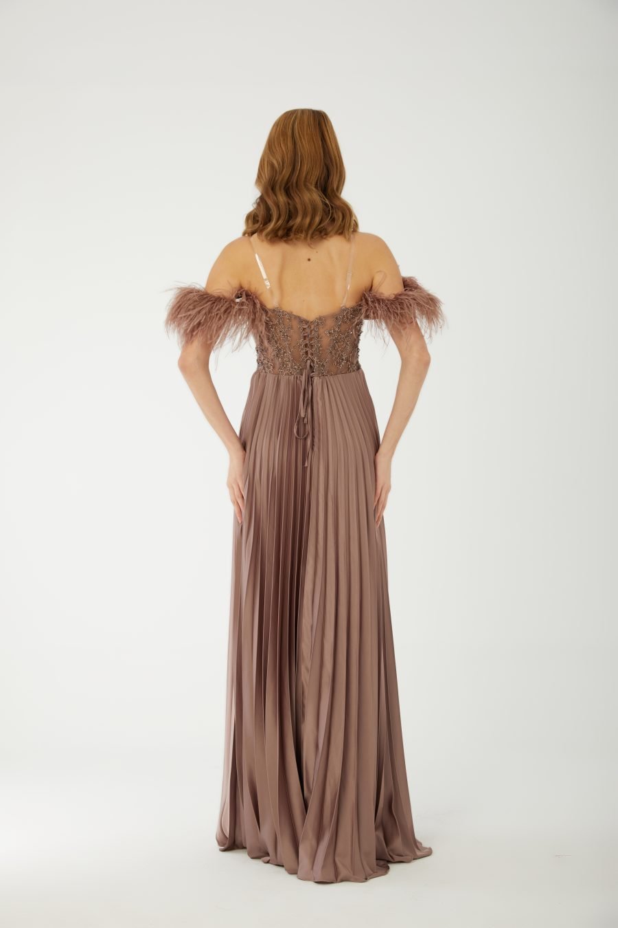 Straight Across Off shoulder  Evening Dress - Image 8