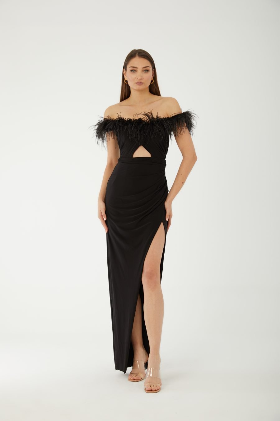 Straight Across Off shoulder High Knee Evening Dress - Image 17