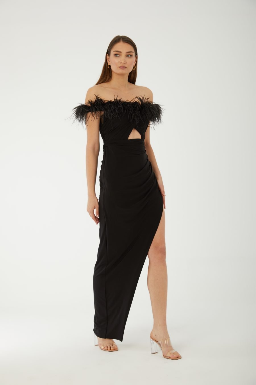 Straight Across Off shoulder High Knee Evening Dress - Image 18