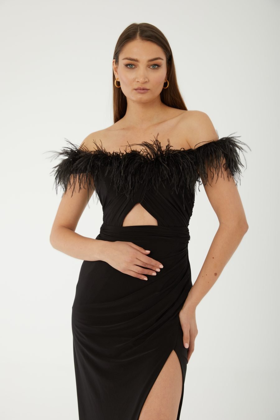 Straight Across Off shoulder High Knee Evening Dress - Image 19