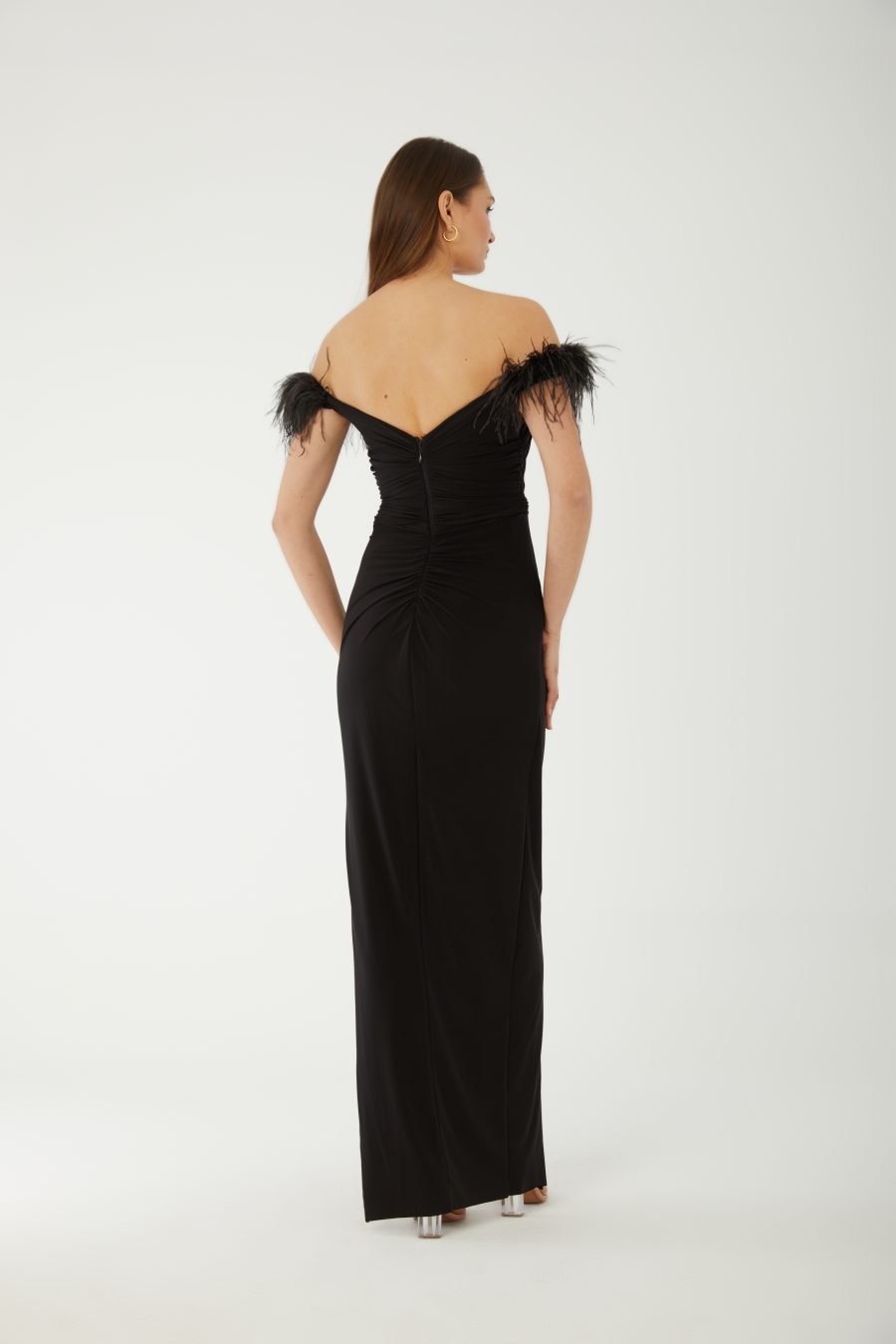 Straight Across Off shoulder High Knee Evening Dress - Image 20