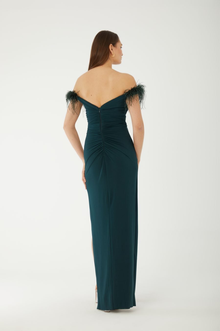 Straight Across Off shoulder High Knee Evening Dress - Image 4