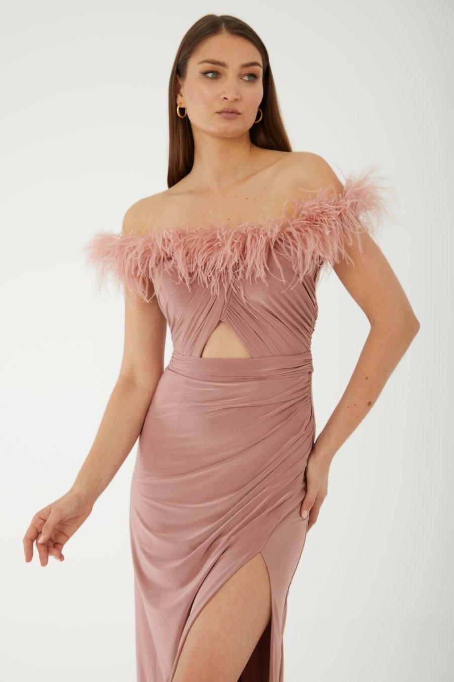 Straight Across Off shoulder High Knee Evening Dress - Image 15