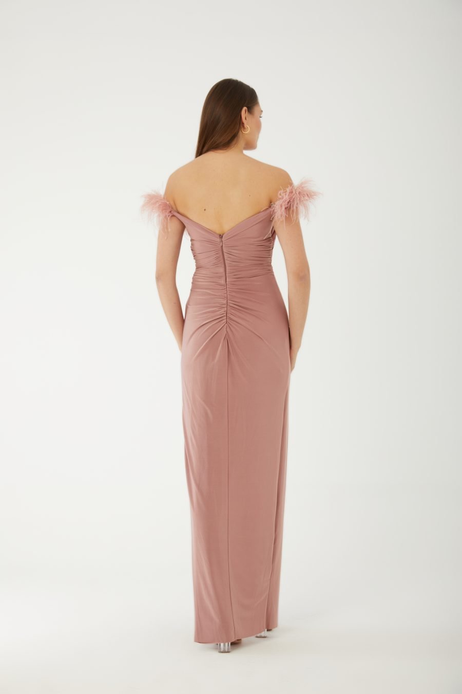 Straight Across Off shoulder High Knee Evening Dress - Image 16