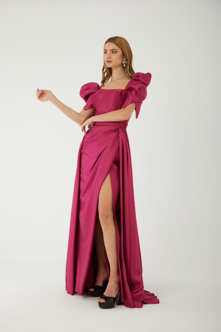 Straight Across high Knee A line Evening Dress - Image 5