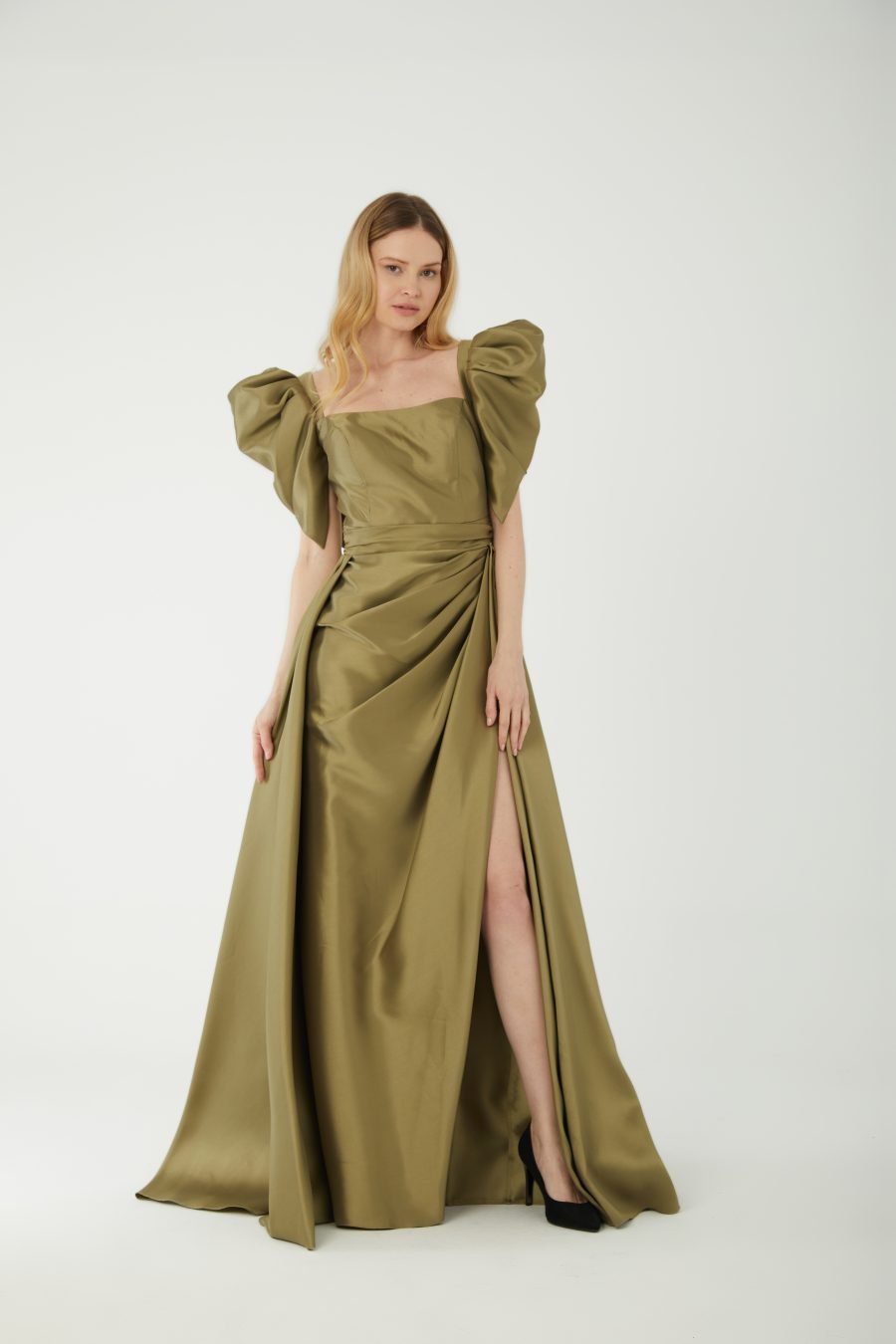 Straight Across high Knee A line Evening Dress