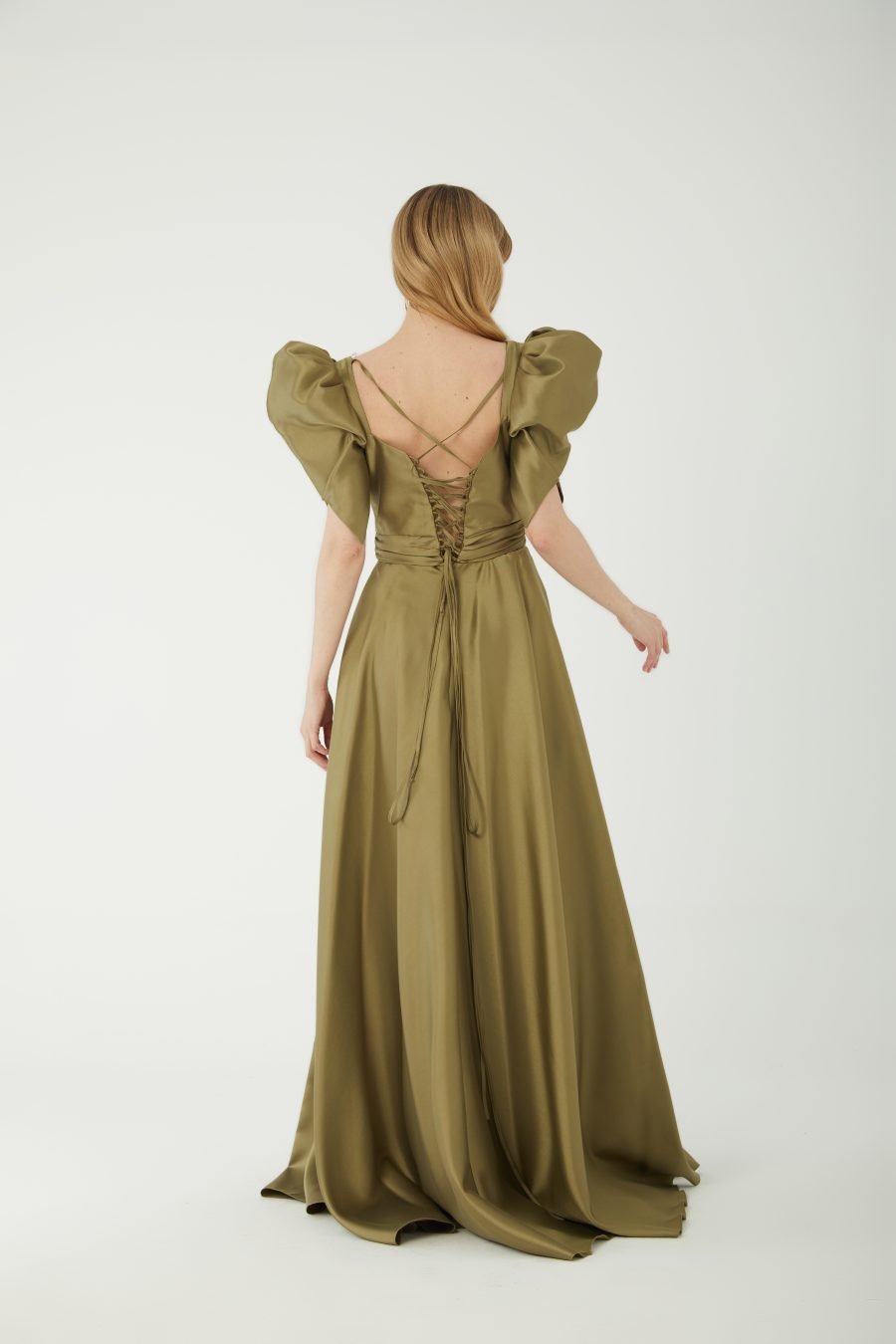 Straight Across high Knee A line Evening Dress - Image 3