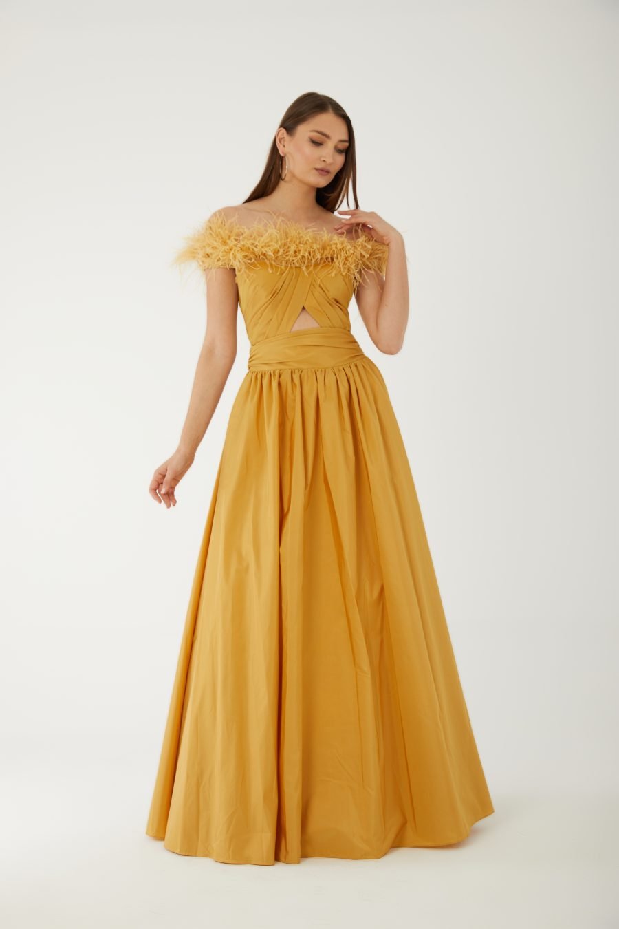 Straight Across Off shoulder  Evening Dress - Image 9