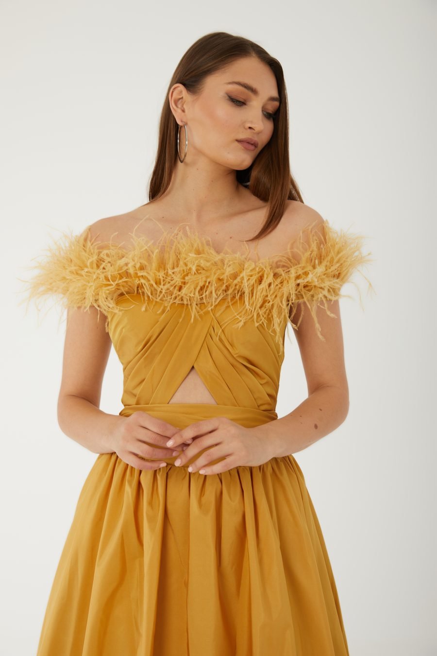 Straight Across Off shoulder  Evening Dress - Image 11