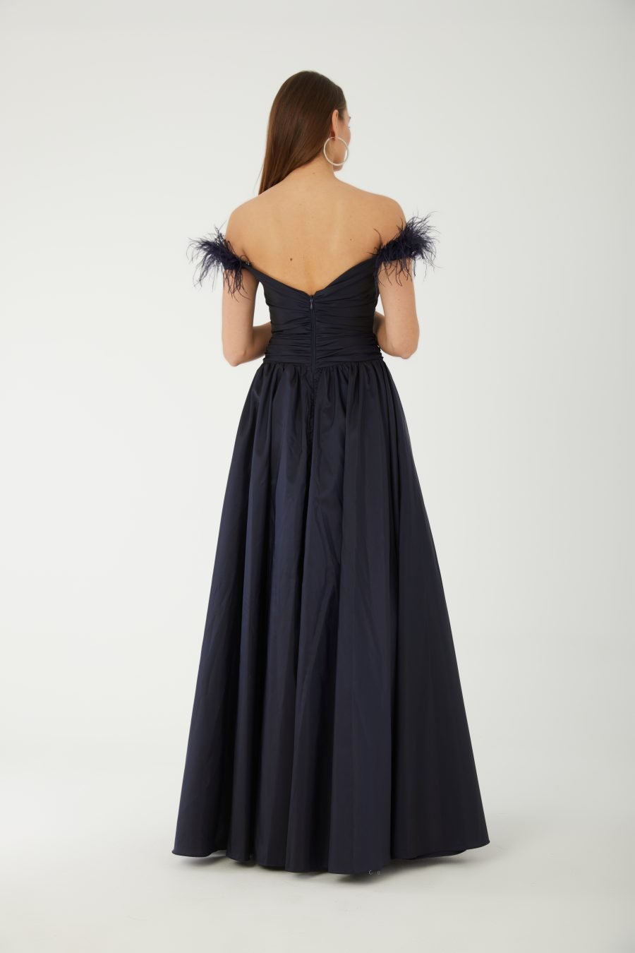 Straight Across Off shoulder  Evening Dress - Image 8