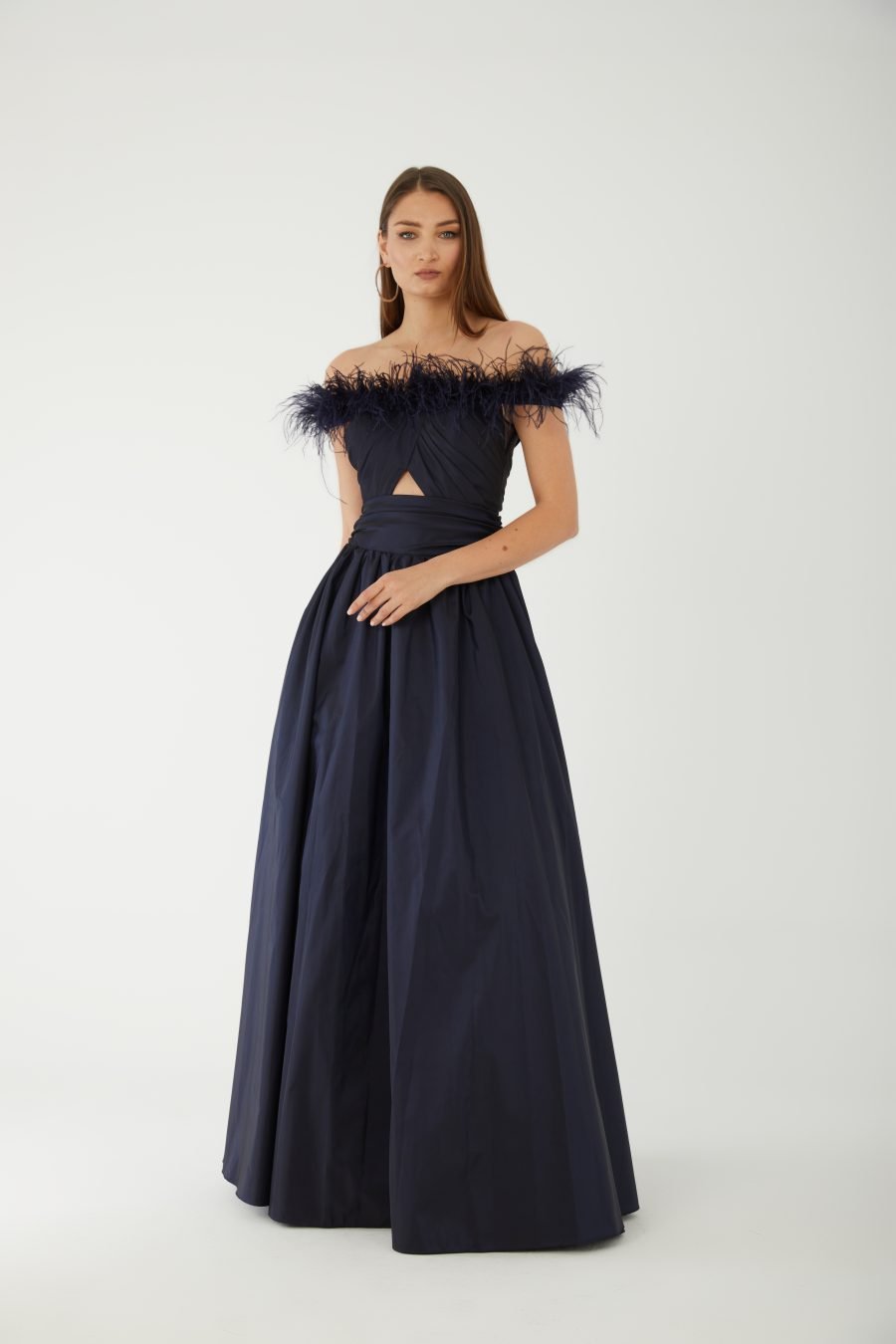 Straight Across Off shoulder  Evening Dress - Image 5