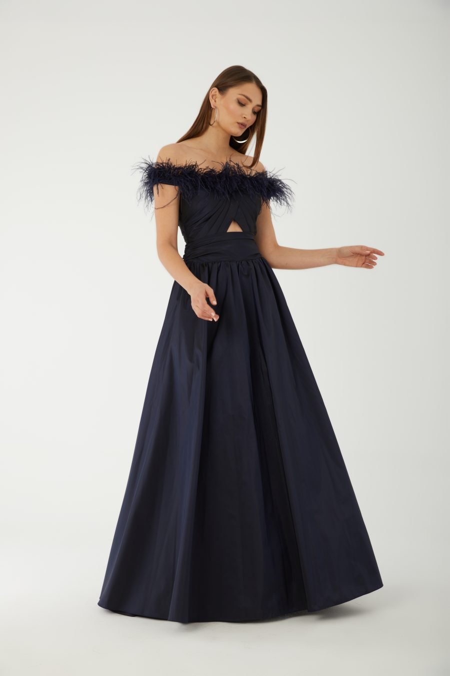 Straight Across Off shoulder  Evening Dress - Image 6