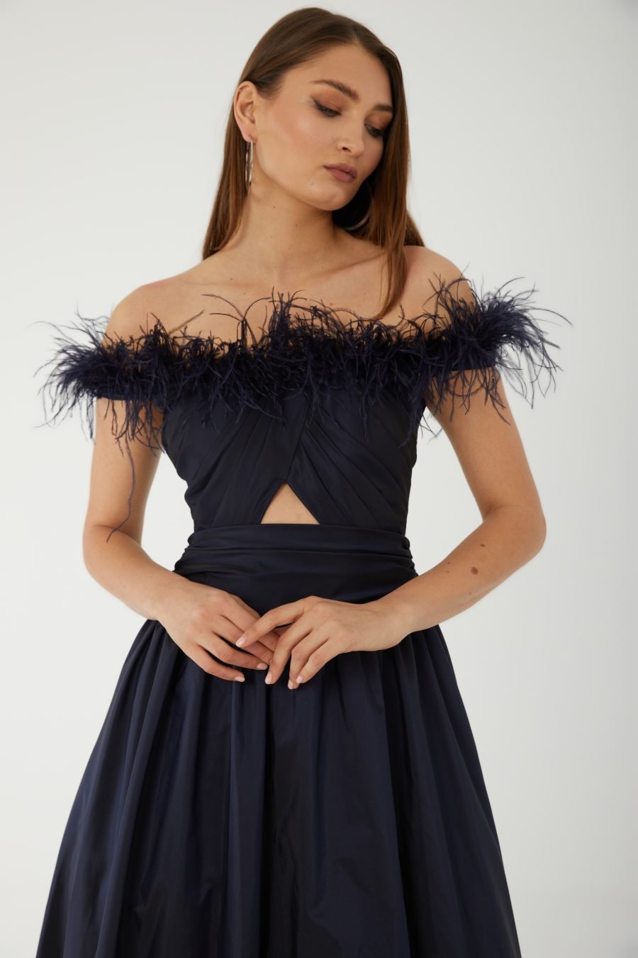 Straight Across Off shoulder  Evening Dress - Image 7