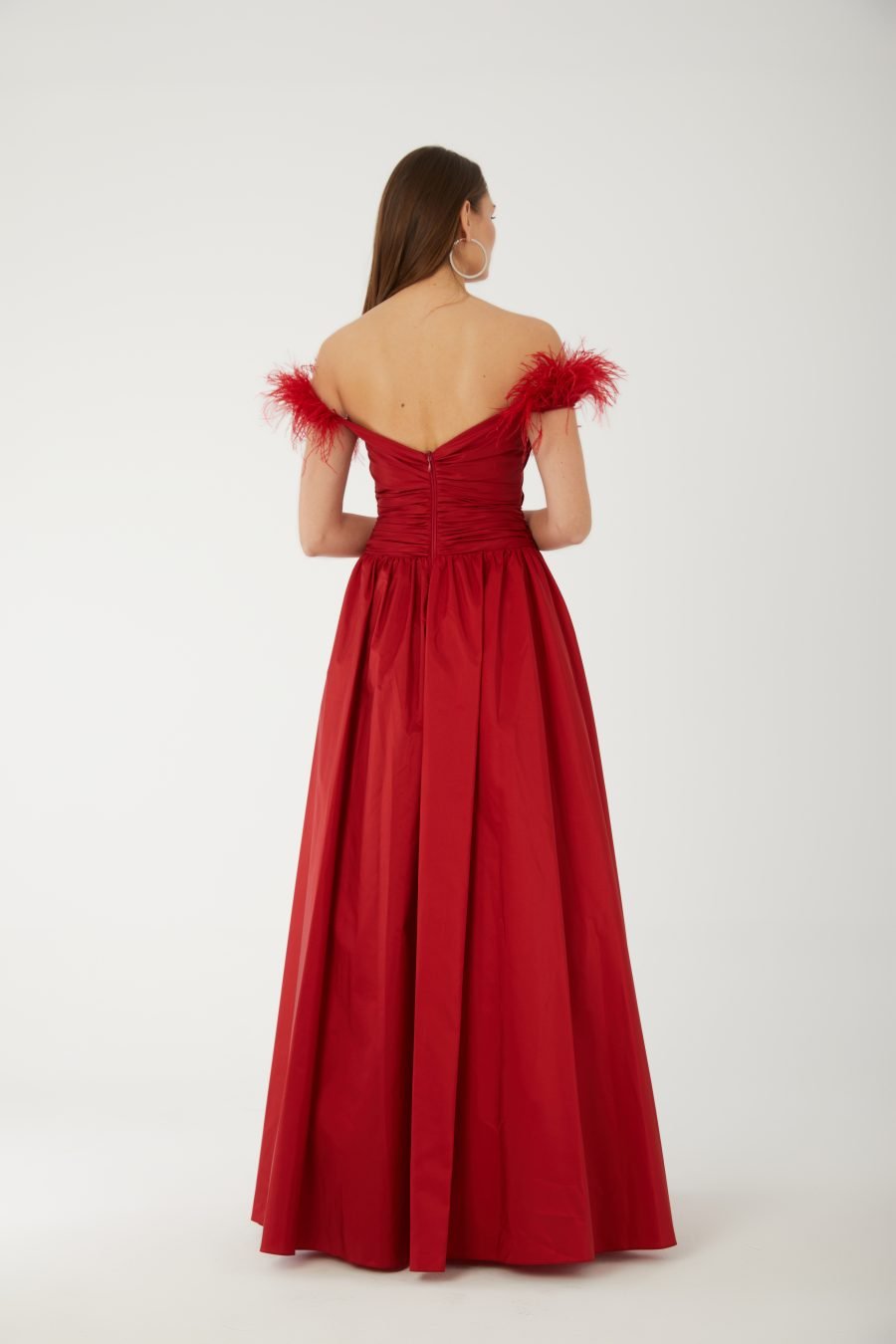 Straight Across Off shoulder  Evening Dress - Image 20