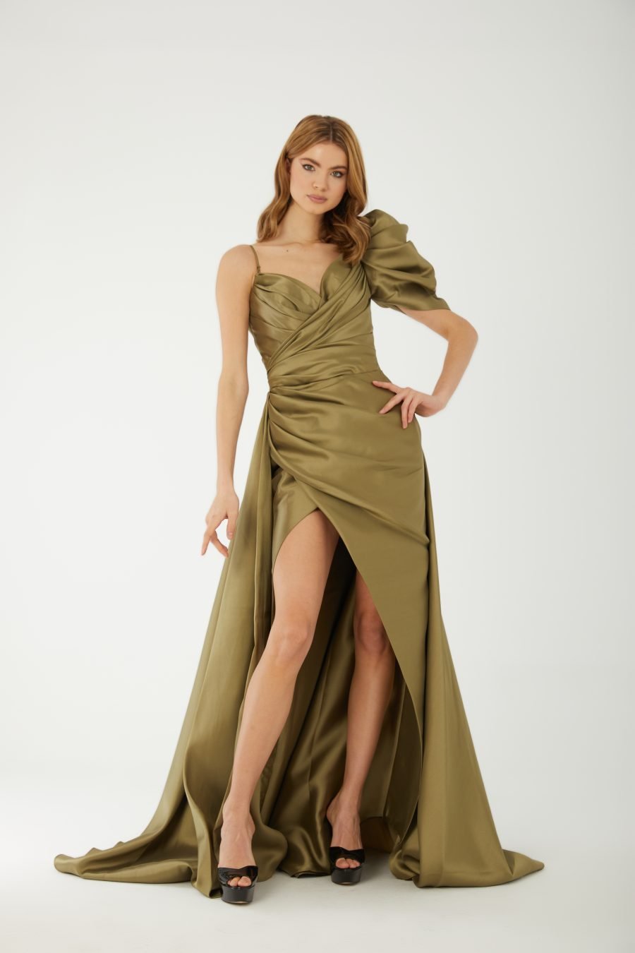 semi sweetheart off shoulder A line Evening Dress - Image 5