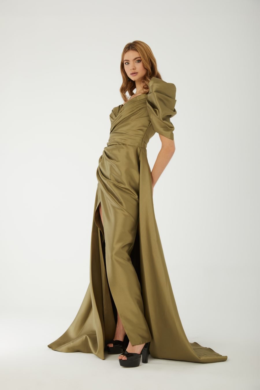 semi sweetheart off shoulder A line Evening Dress - Image 6