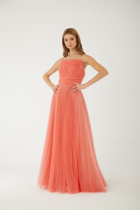 Straight Across Off shoulder  Evening Dress