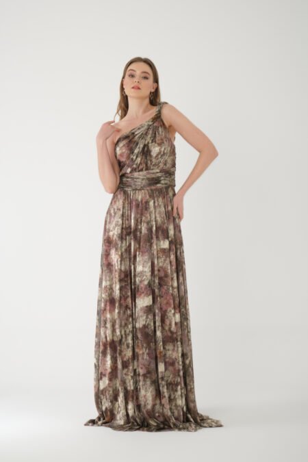 Asymmetric Column evening dress