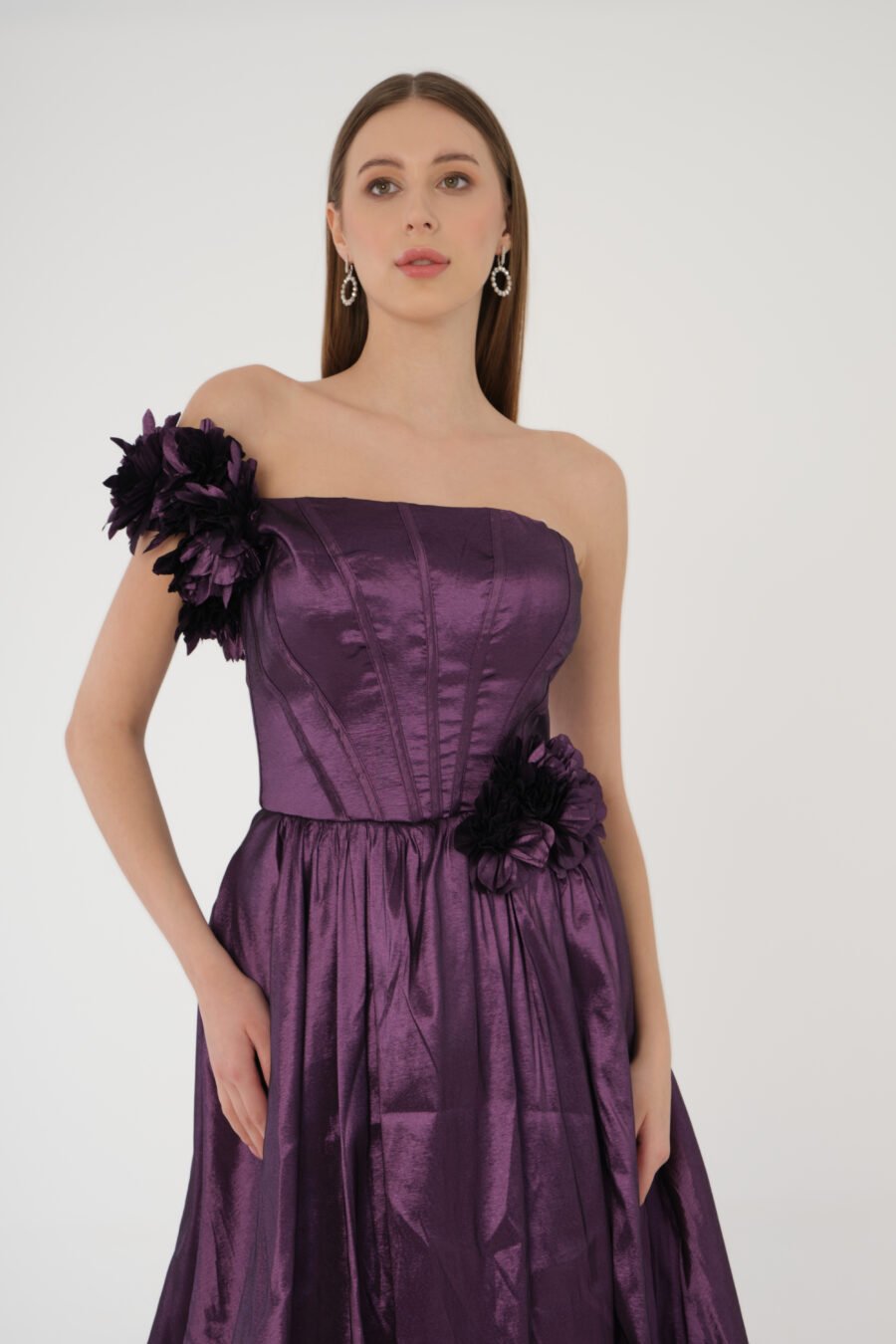 Asymmetric Off Shoulder High Knee Evening dress - Image 3