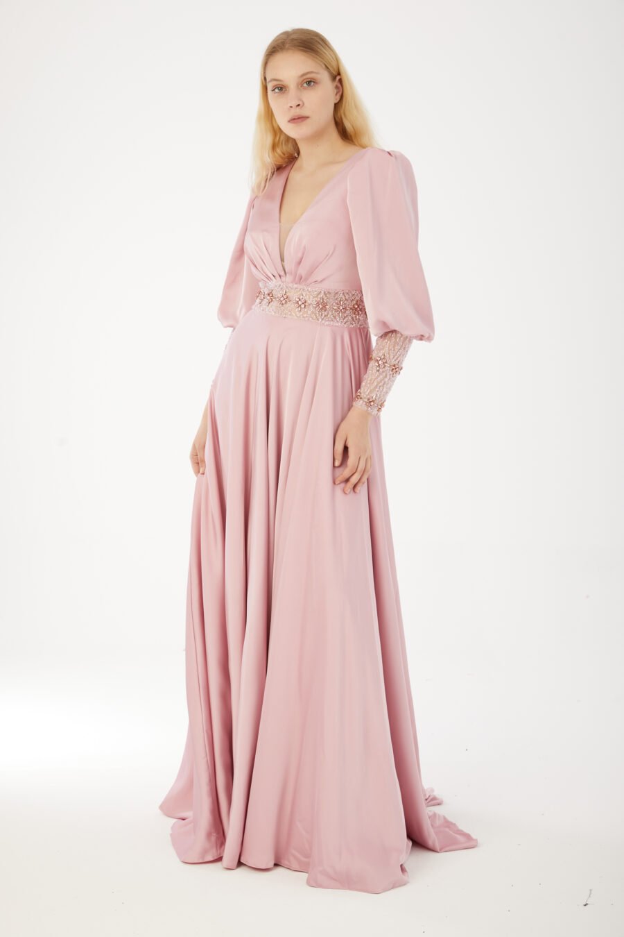 V Neck Evening Gown - Image 14