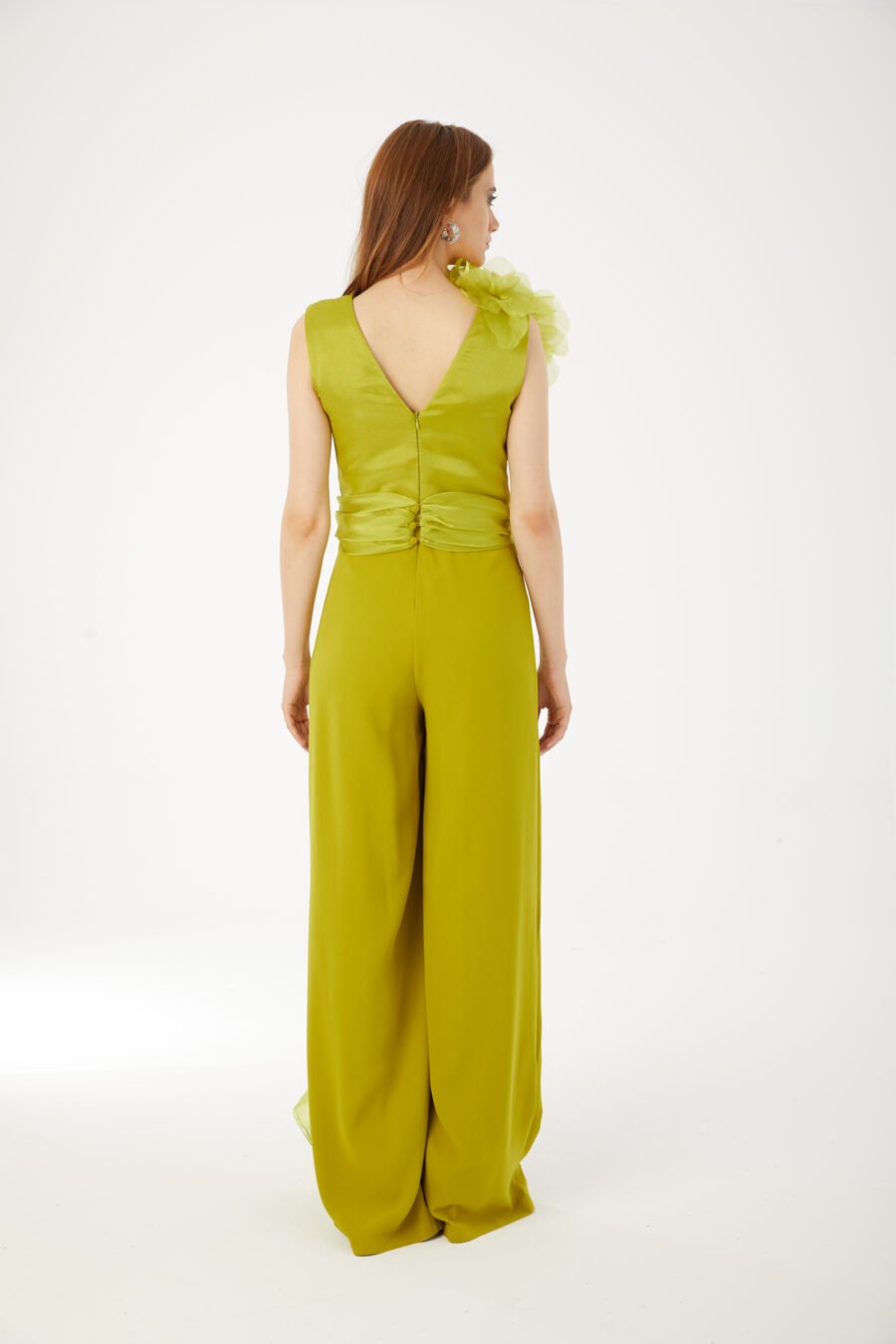 V Neck High Knee Ruffle Evening Dress - Image 6