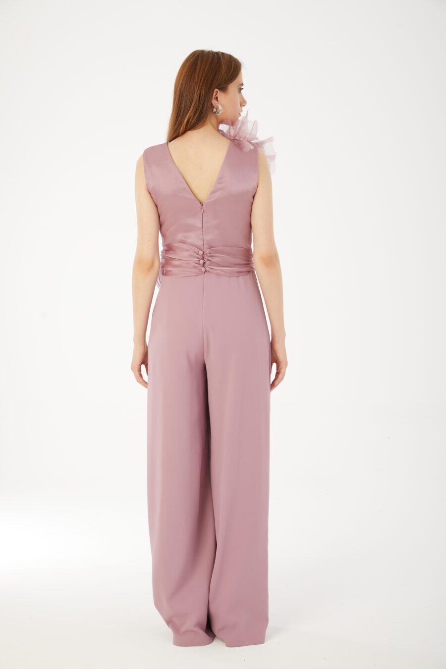V Neck High Knee Ruffle Evening Dress - Image 16