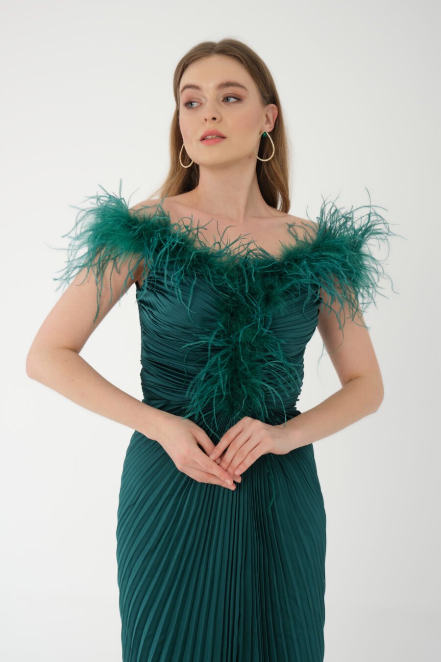 Straight Across Off shoulder High Knee Evening Dress - Image 2