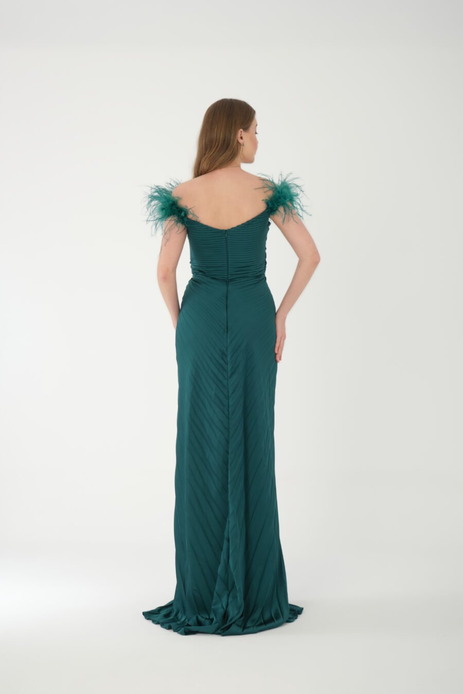 Straight Across Off shoulder High Knee Evening Dress - Image 4