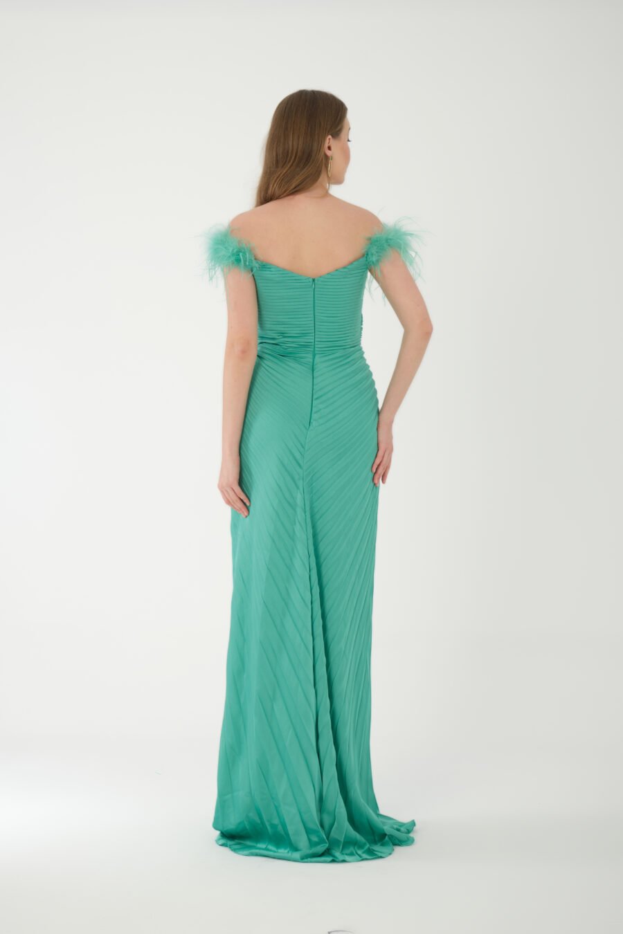 Straight Across Off shoulder High Knee Evening Dress - Image 15