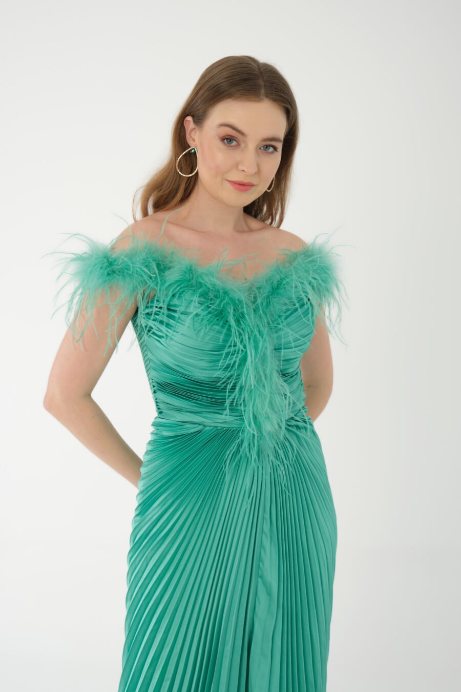 Straight Across Off shoulder High Knee Evening Dress - Image 16